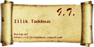 Illik Taddeus névjegykártya